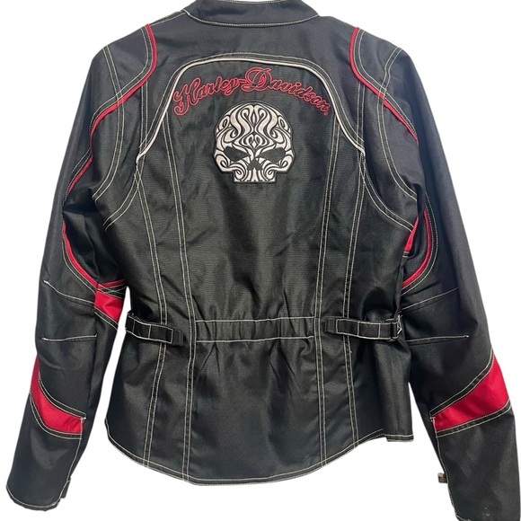 Harley-Davidson scroll Willie G skull embroidered motorcycle jacket women’s Med - Picture 3 of 13